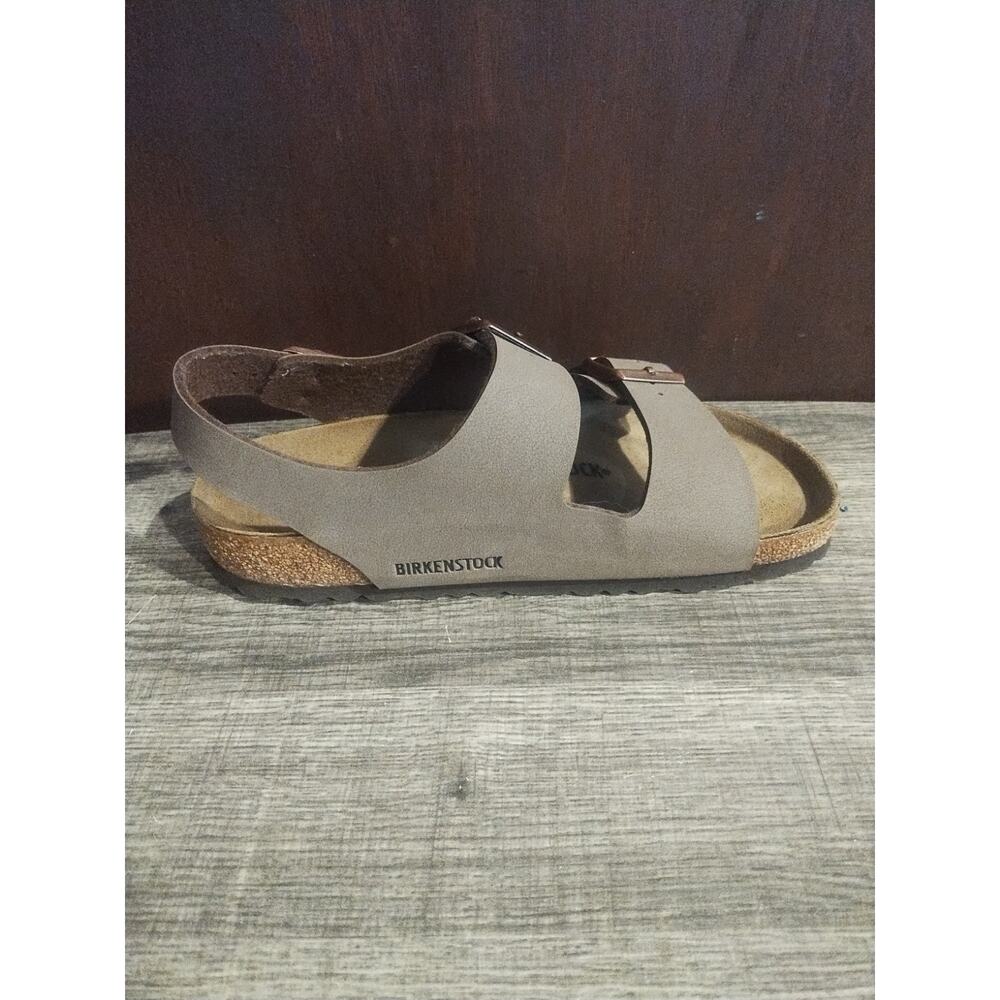 Birkenstock Milano Big Buckle Unisex Sandals 37 Suede Brown Ankle Strap New - Picture 4 of 11